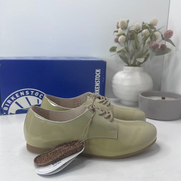 Birkenstock Saunders Patent Leather Clog Cloud Patent Women 5/Men 3 NWB Regular - Picture 3 of 10